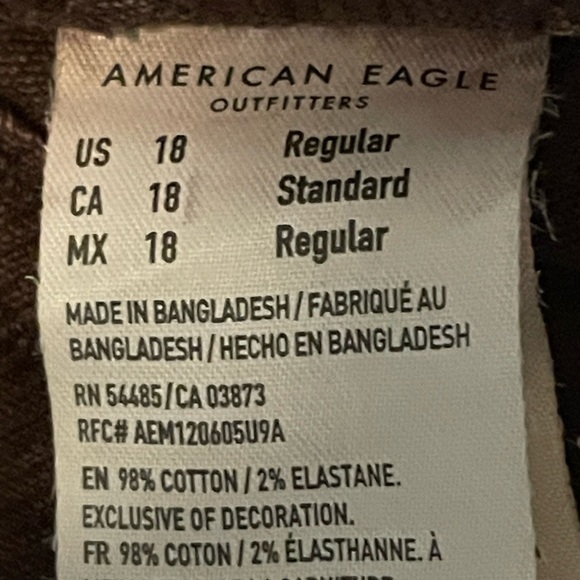 American Eagle Chocolate Brown Super Hi Rise A Line Corduroy Skirt Size 18 - Picture 13 of 13